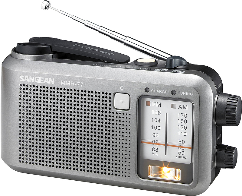 Image of FM Outdoorradio Sangean MMR-77 Middengolf, FM Spatwaterbestendig, Zaklamp, Herlaadbaar Grijs