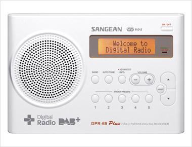 Image of DAB+ Transistorradio Sangean DPR-69+ Wit DAB+, FM Accu laadfunctie Wit