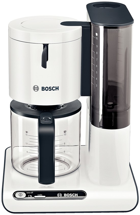 Image of Bosch Koffiemachine Wit, Antraciet Capaciteit koppen: 10 Glazen kan, Warmhoudfunctie TKA8011
