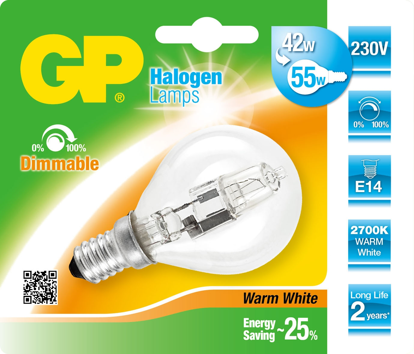 Image of GP Battery GP Lighting Halogen Mini Globe 42W/230V E-14 warm