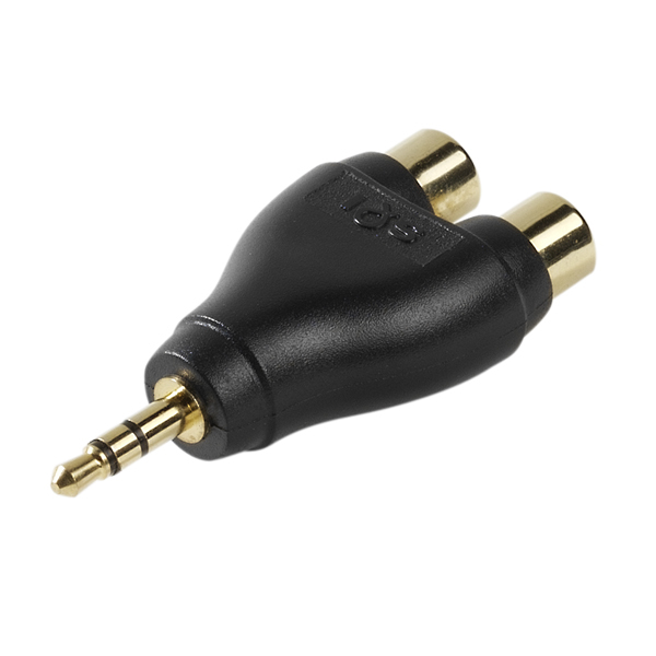 Image of Sound & Image Cinch / Jackplug Audio Y-adapter [1x Jackplug male 3.5 mm - 2x Cinch-koppeling] Zwart