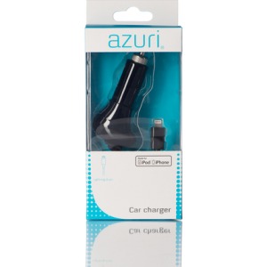 Image of Azuri autolader met Apple lightning connector - zwart