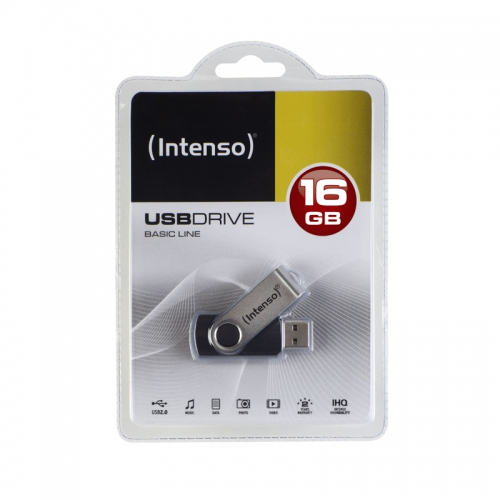 Image of Intenso Basic Line 16 GB USB-stick Zwart USB 2.0