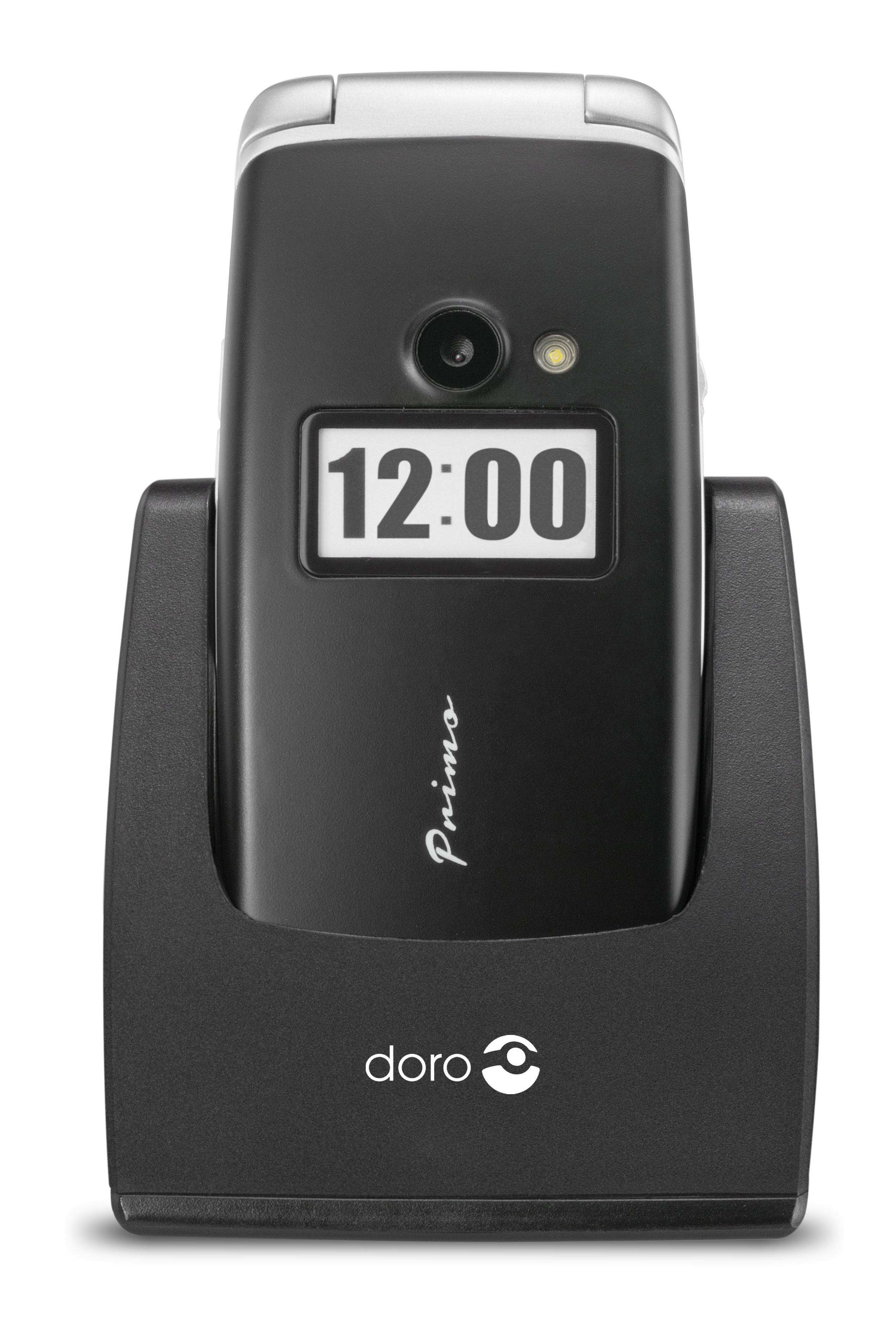 Image of Doro Primo 413 Black/silver - Basic Clamshell Mobile Phone