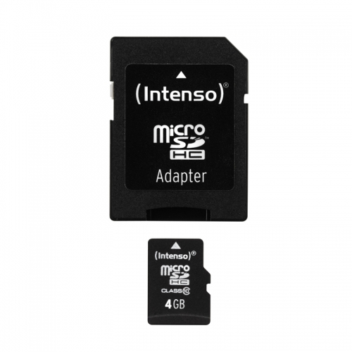 Image of Intenso 4 GB MicroSDHC-geheugenkaart 4 GB microSDHC-kaart Class 10 incl. SD-adapter