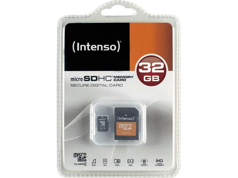 Image of Intenso 32 GB MicroSDHC-kaart 32 GB microSDHC-kaart Class 4 incl. SD-adapter