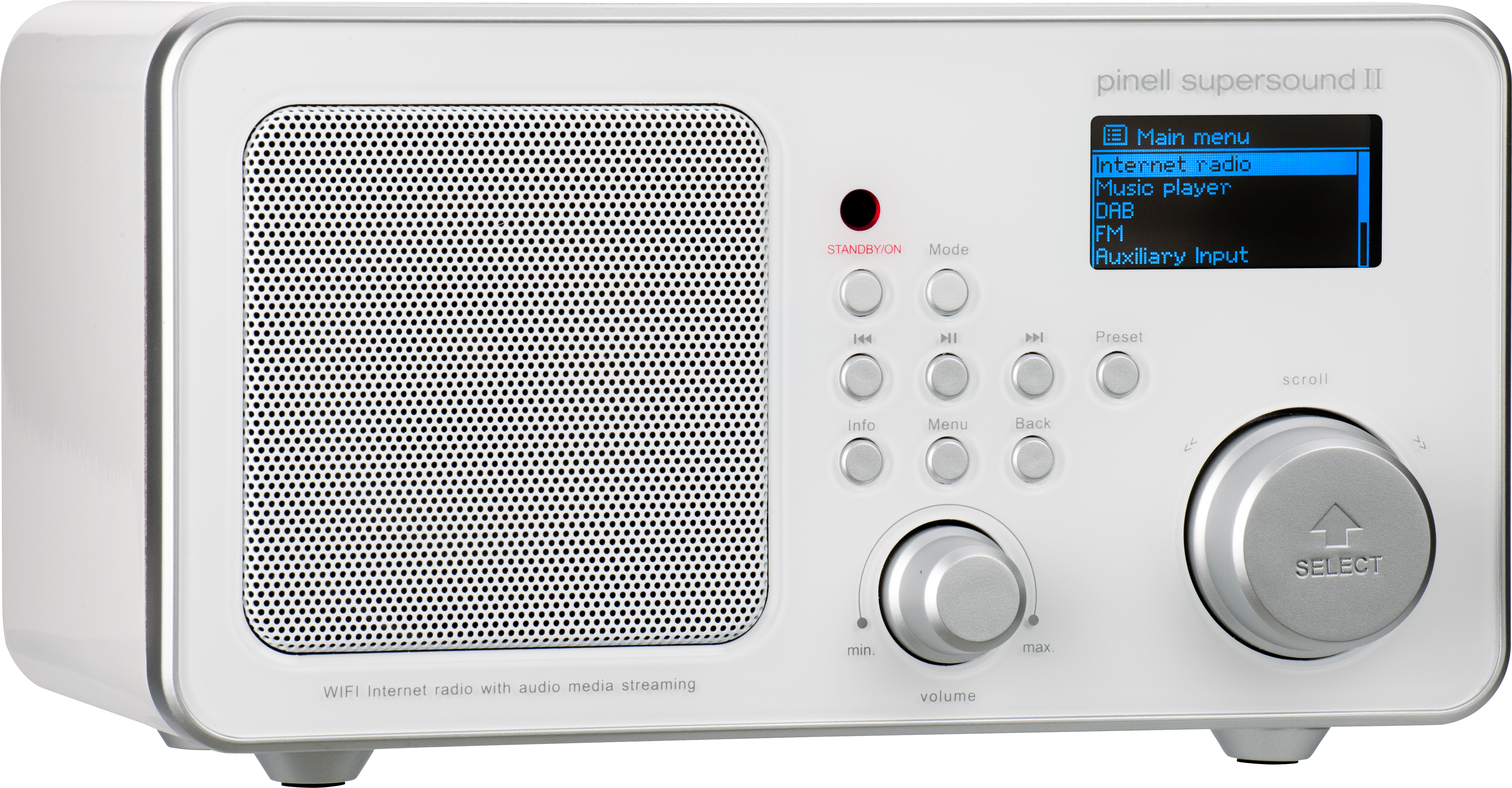Image of Pinell Radio Supersound II+ FM, DAB+, WiFi (wit)