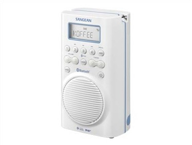 Image of DAB+ Badradio, Doucheradio Sangean H-205BT wit Bluetooth, DAB+, FM waterdicht Wit