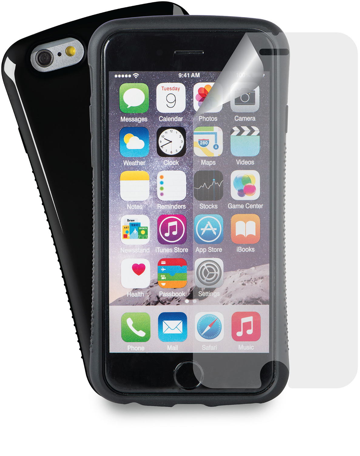 Image of Azuri Grip Cover + Screenprotector voor iPhone 6/6s zwart
