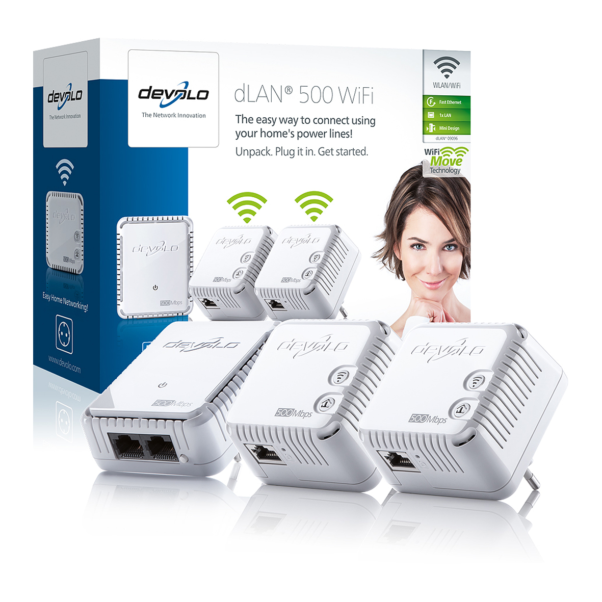 Image of Devolo 500 WiFi Network Kit Powerline