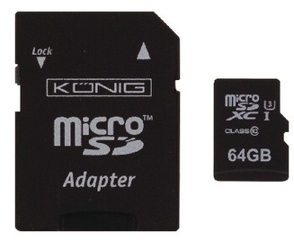 Image of König 64GB MicroSDXC 64GB MicroSDXC UHS-I Class 10 flashgeheugen