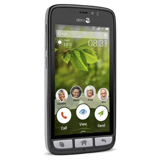 Image of doro 8031 4.5 inch Senioren smartphone Android 5.1 Lollipop 1.1 GHz Quad Core Zwart, Staal