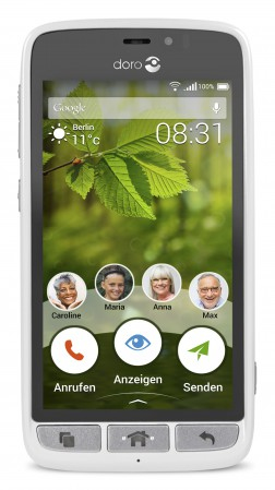 Image of doro 8031 4.5 inch Senioren smartphone Android 5.1 Lollipop 1.1 GHz Quad Core Wit, Zilver