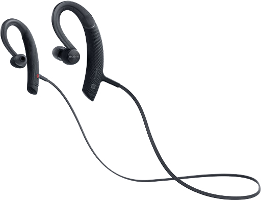 Image of Sony MDR-XB80BS Bluetooth Sport In Ear Headset, Oorbeugel, Bestand tegen zweet, Waterafstotend Zwart