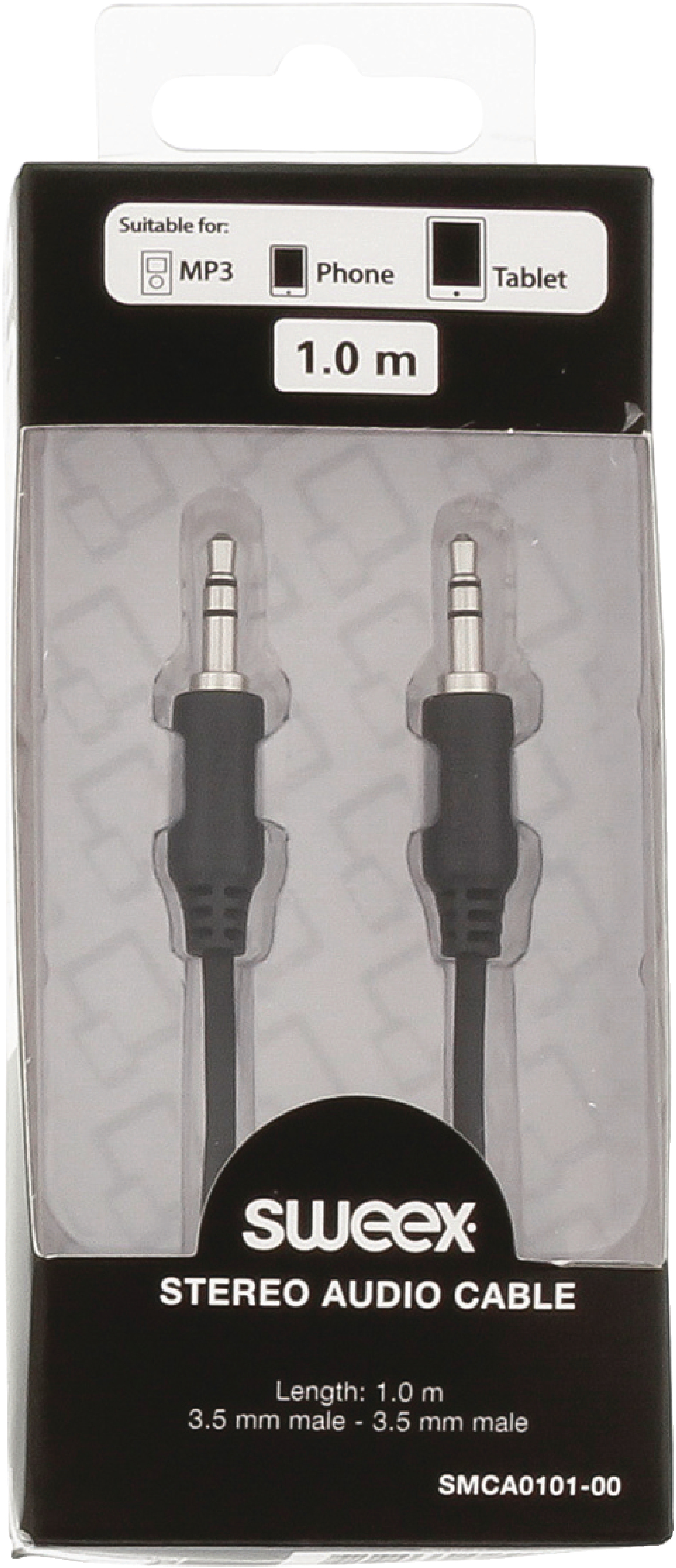 Image of Stereo audio kabel 3.5 mm male - male 1.00 m zwart - Sweex