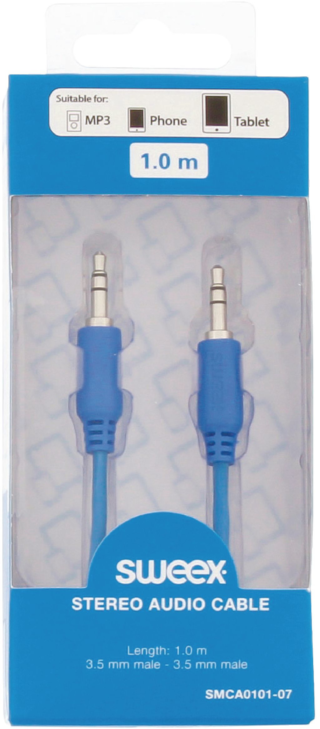 Image of Stereo audio kabel 3.5 mm male - male 1.00 m blauw - Sweex