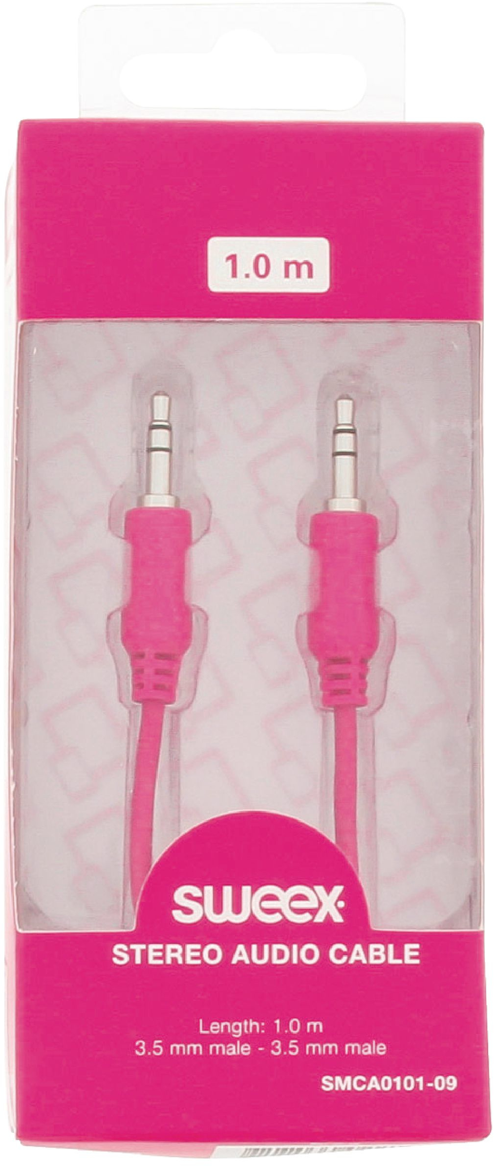 Image of Stereo audio kabel 3.5 mm male - male 1.00 m roze - Sweex