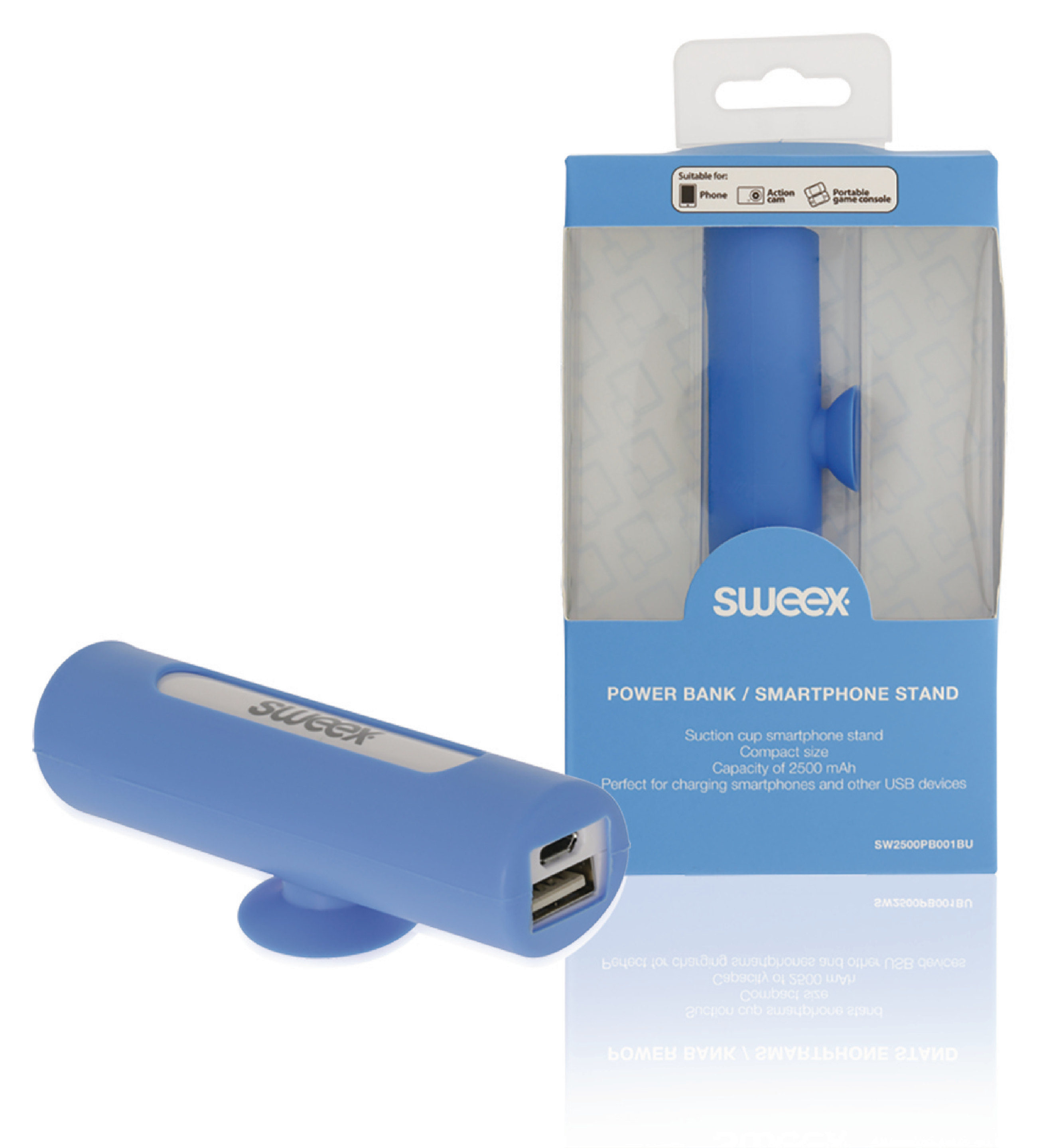 Image of Portable Power Bank 2500 mAh USB Blauw - Sweex
