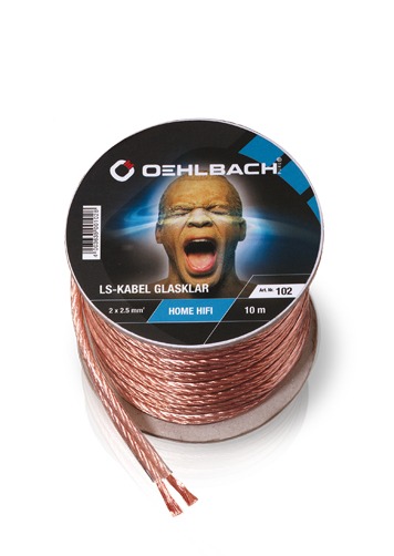 Audio kabel Oehlbach Luidsprekerkabel 2 x 1,5 mm², minihaspel 20 m 4003635001059