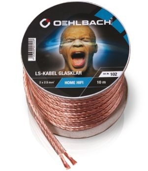 Audio kabel Oehlbach Luidsprekerkabel 2 x 2,5 mm², minihaspel 10 m 4003635001028